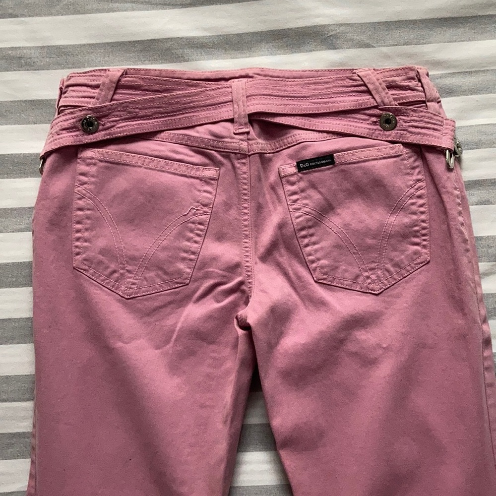 Dolce & Gabbana Pink Jeans Size 27 Belt Detail